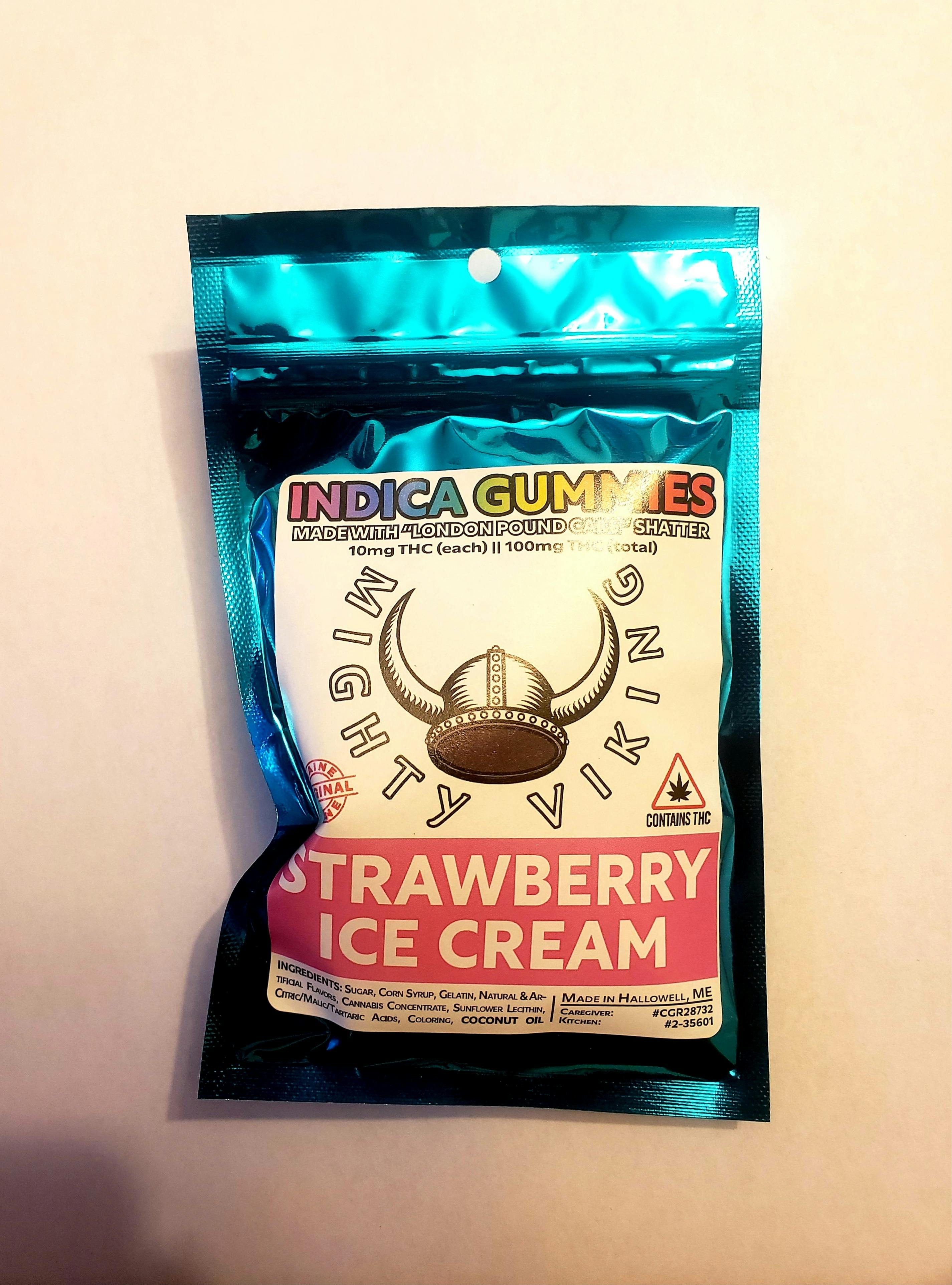 Strawberry Ice Cream Indica Gummies 10/10mg