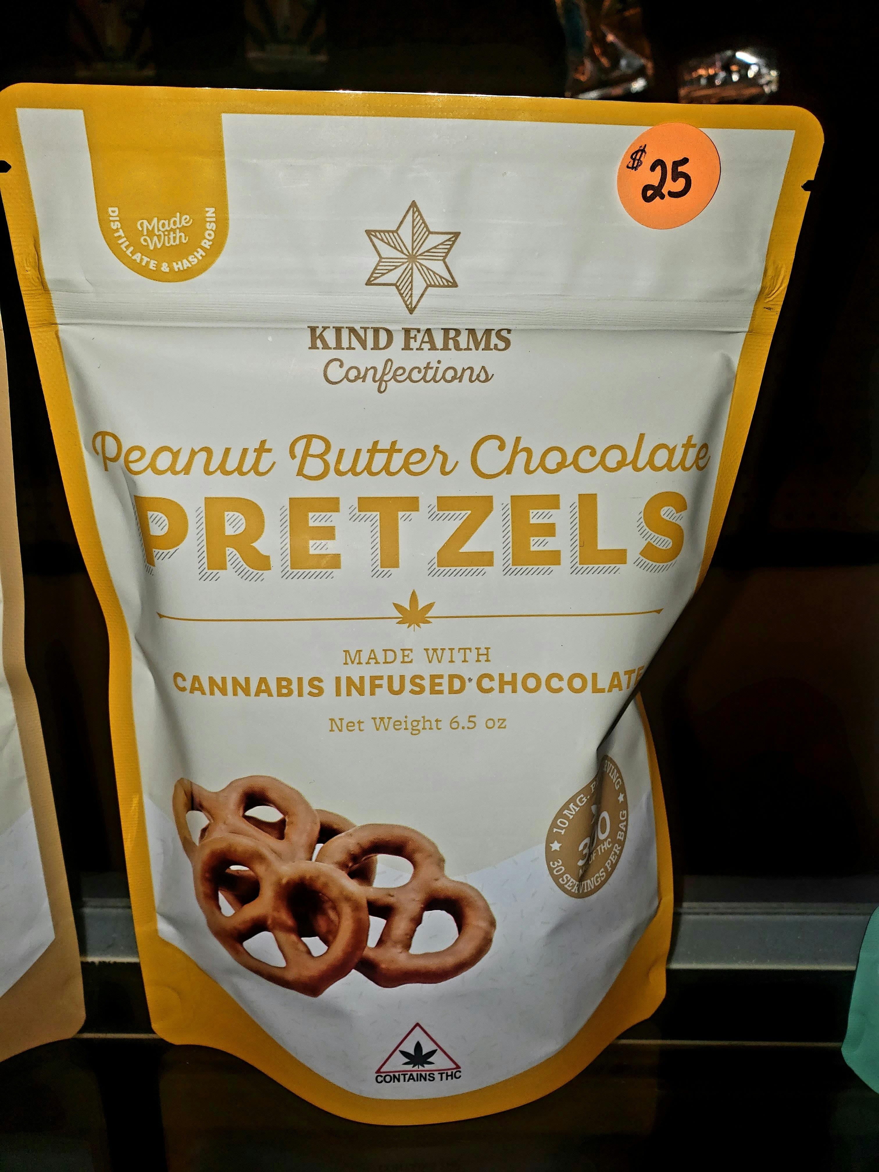 Peanut Butter Chocolate Covered Pretzels 300mg THC - Kind Farms Confections by Kind Farms Reserve