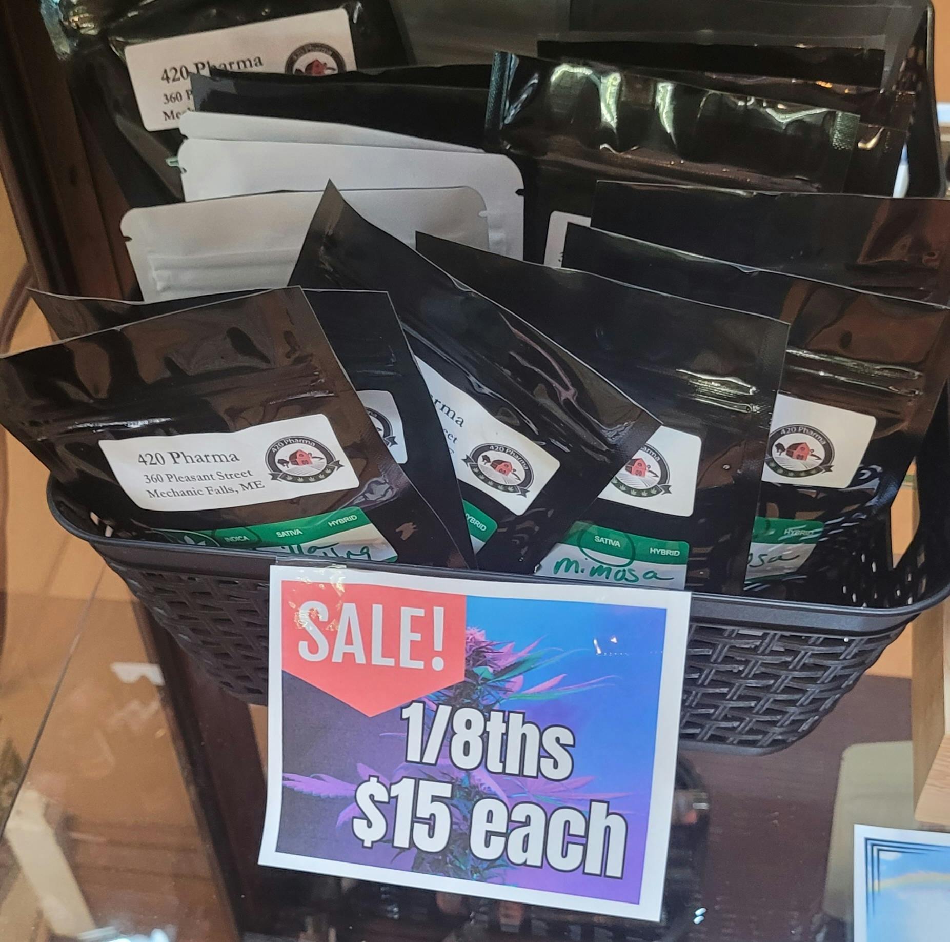 $15 for 1/8th Flower Strains Vary