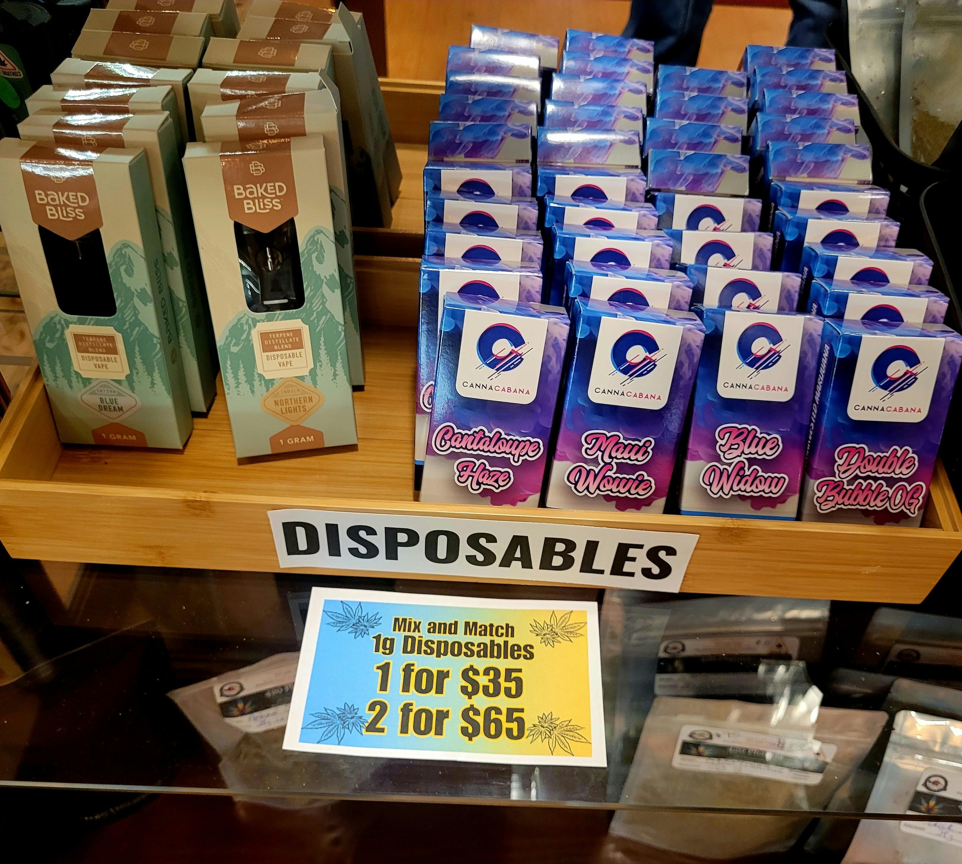 1g Disposable Vapes 1-$35 2-$65