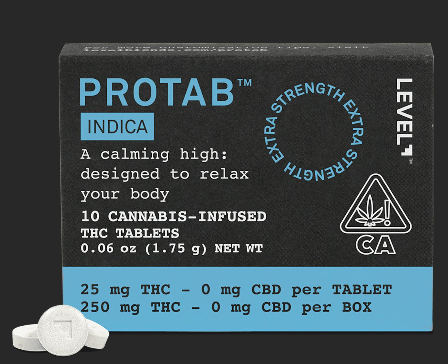 PROTAB | Indica Tablets 25:1 THC:CBD | 250mg | 10ct | 25mg/ea
