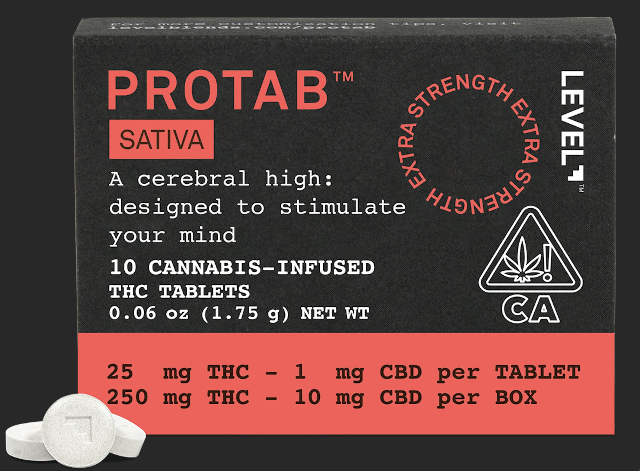PROTAB | Sativa Tablets 25:1 THC:CBD | 250mg | 10ct | 25mg/ea