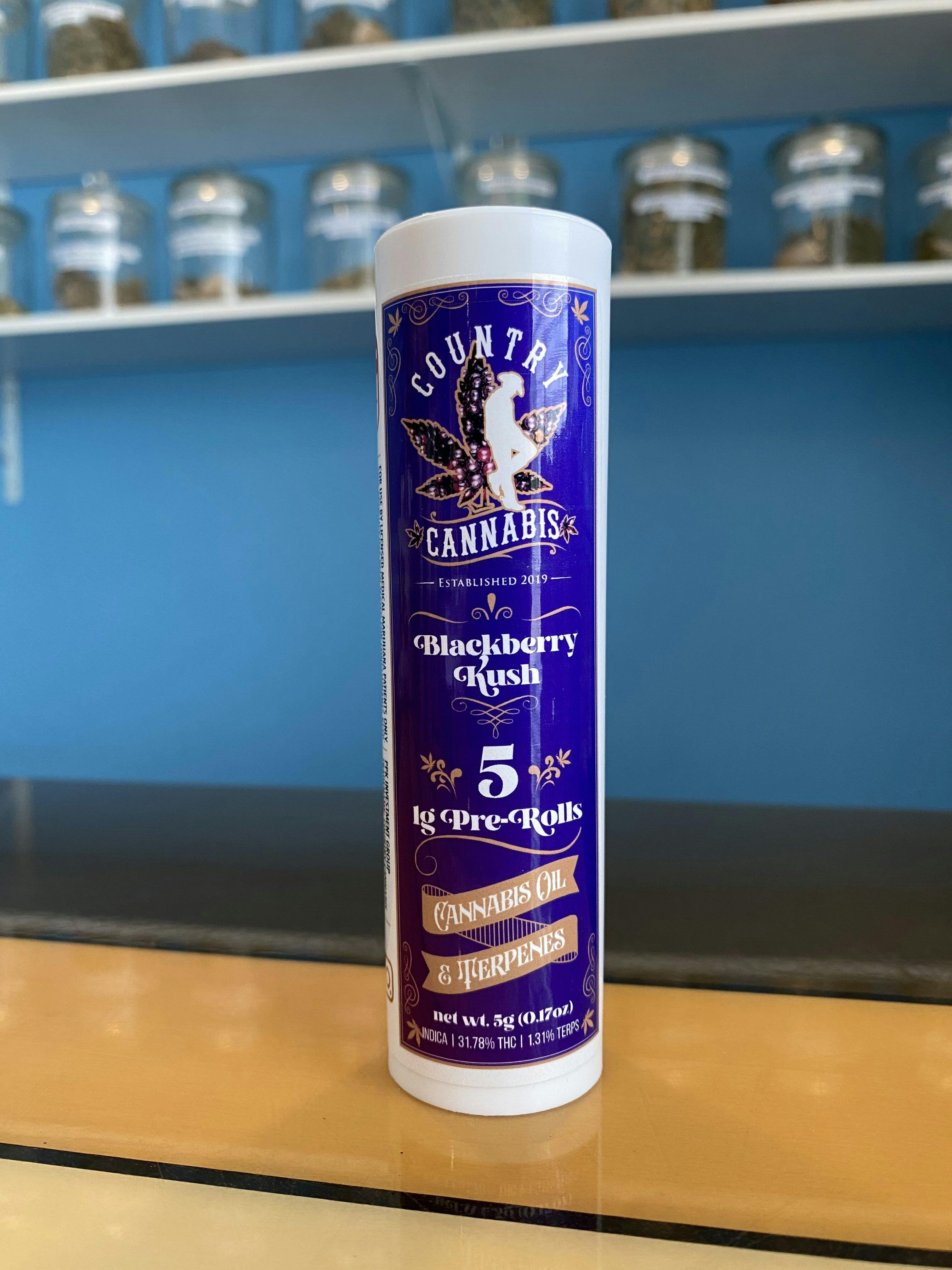 Blackberry | Infused Pre-Roll | 1G | 5pk by Country Cannabis