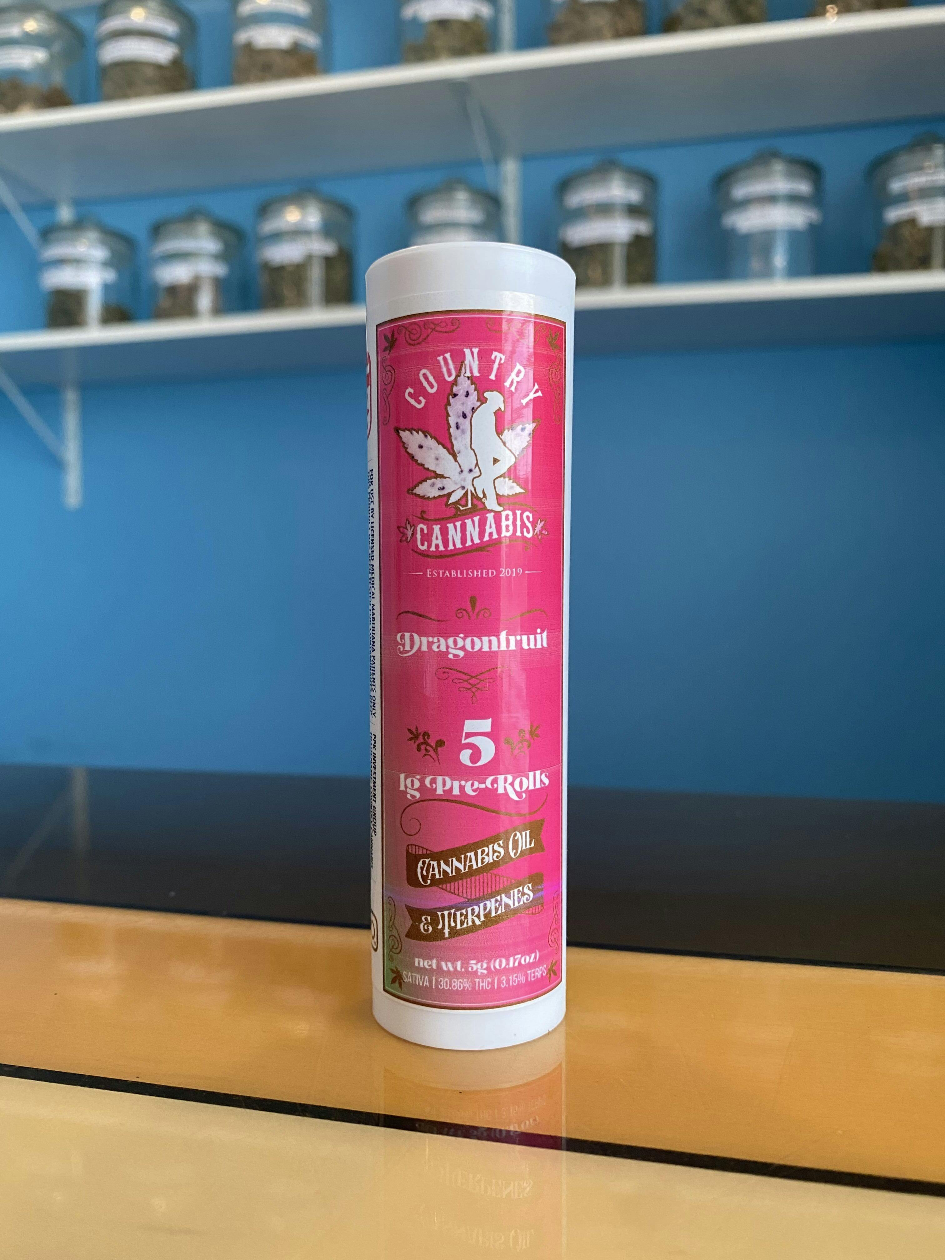 Dragon Fruit | Infused Pre-Roll | 1G | 5pk by Country Cannabis