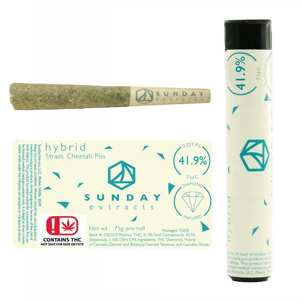 Sunday Extracts | Cheetah Piss | Infused Joint | .75g by Sunday Extracts