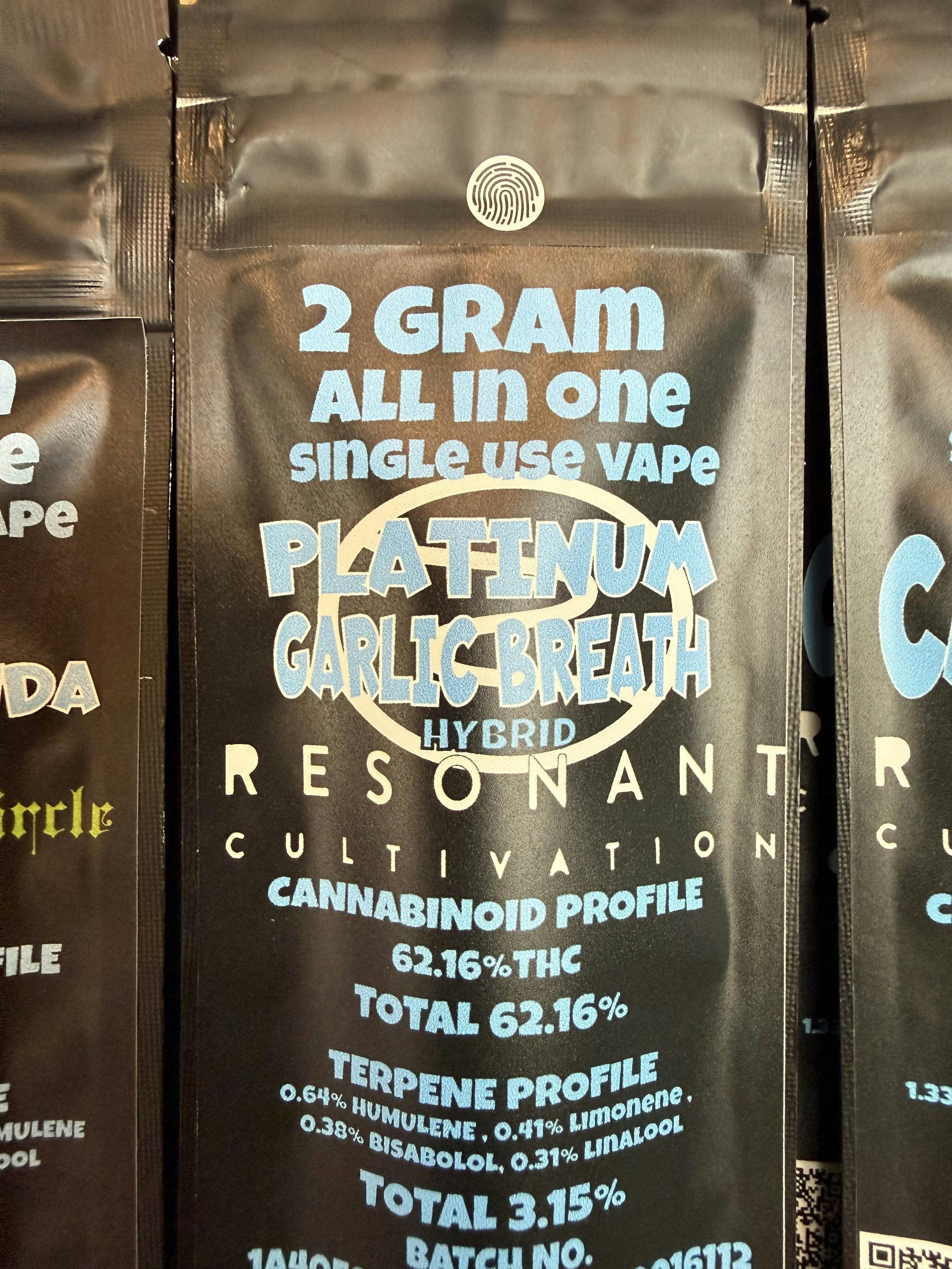 Mammoth 2g Disposable Platinum Garlic Breath