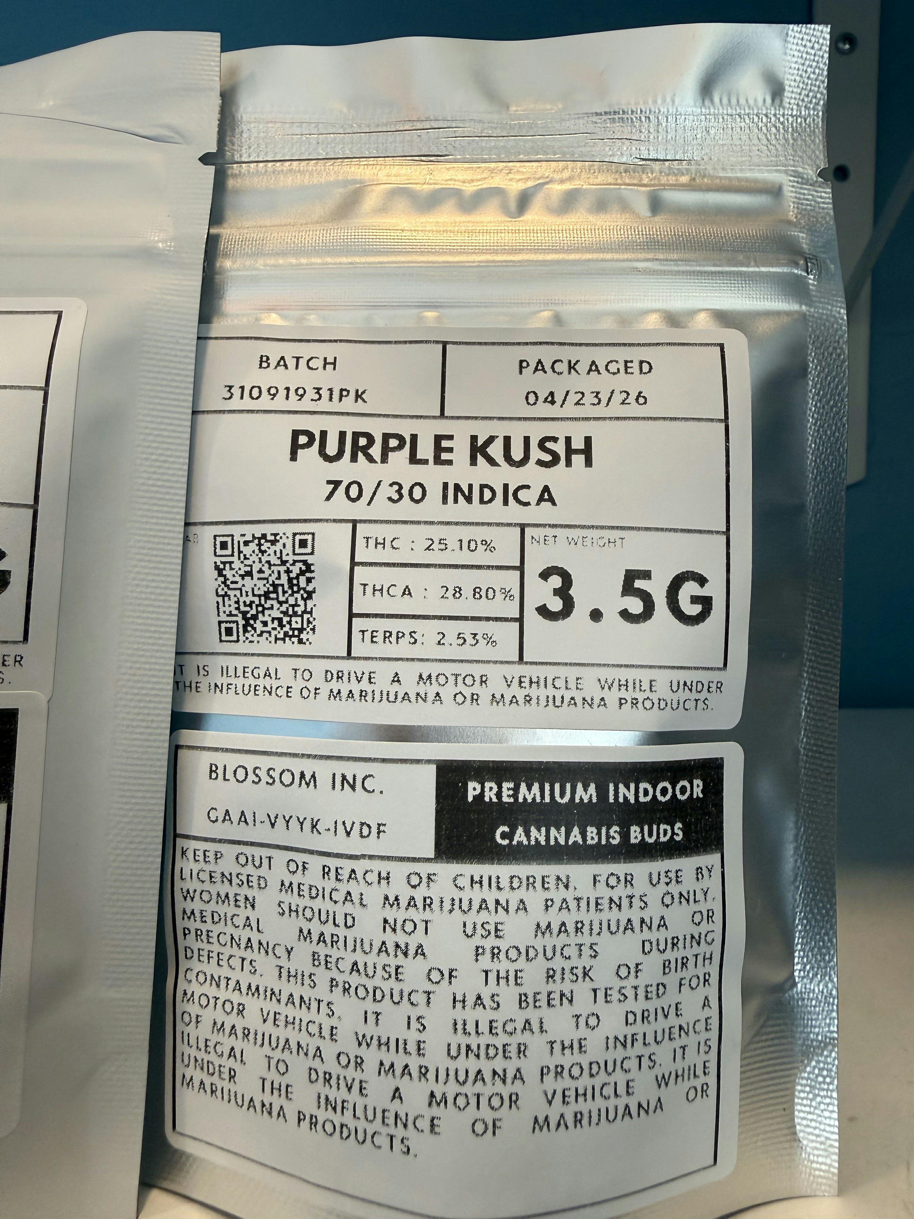 Blossom Inc 3.5g Purple Kush