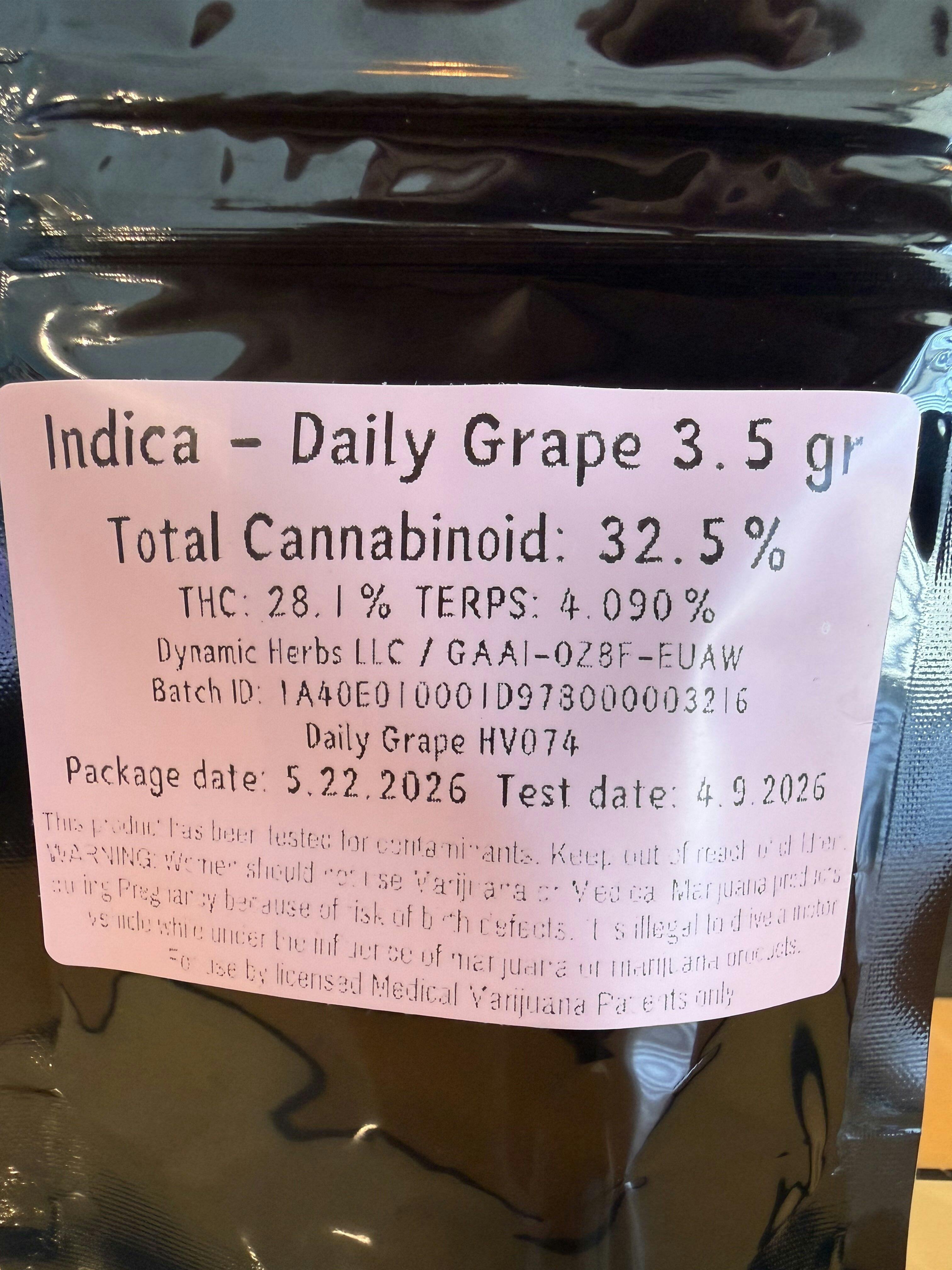 Dynamic Herbs 3.5g Daily Grape