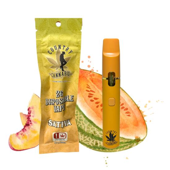 Country Cannabis 2g Disposable Peach Melon