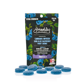 Smokiez - Sour Blue Raspberry INDICA 250MG Fruit Chews (Taxes Included)
