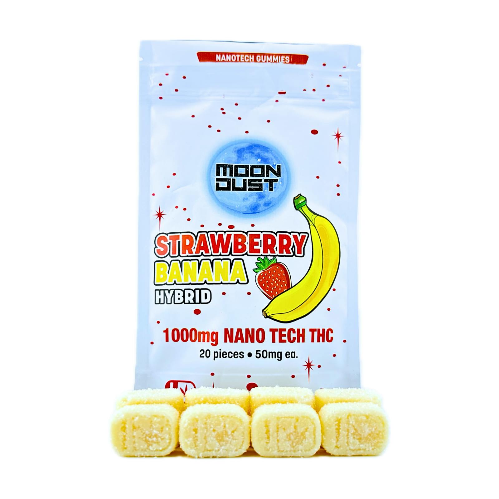 Moon Dust | Strawberry Banana Nano Gummies | 1000mg | 20ct | 50mg/ea by MOON DUST