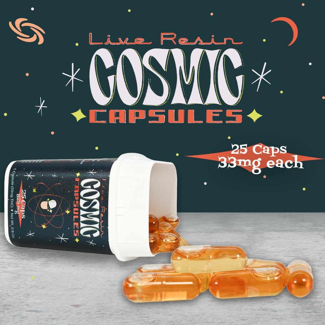 Cosmic Capsule - Hybrid- 25 Capsules - 33mg Per Capsule at Big Chief Collective Duncan