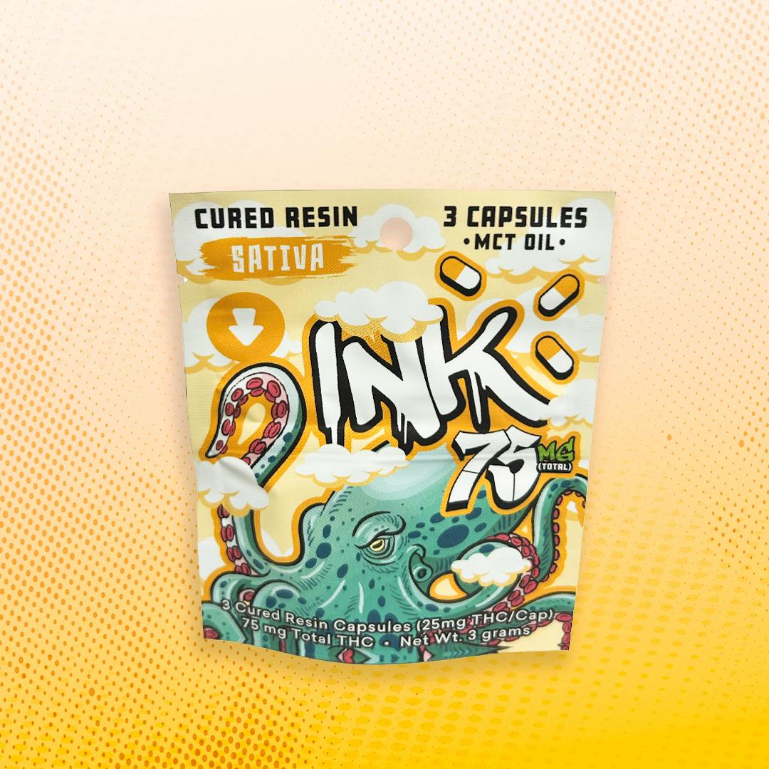 Ink Capsules - Indica 75mg Total (25mg/ea) (Taxes Included) at Big Chief Collective Duncan