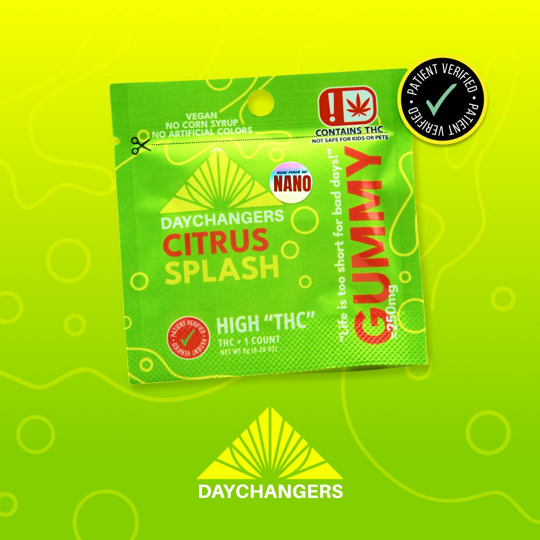 Day Changer | Citrus Splash Single Gummy | 250mg at Big Chief Collective Duncan