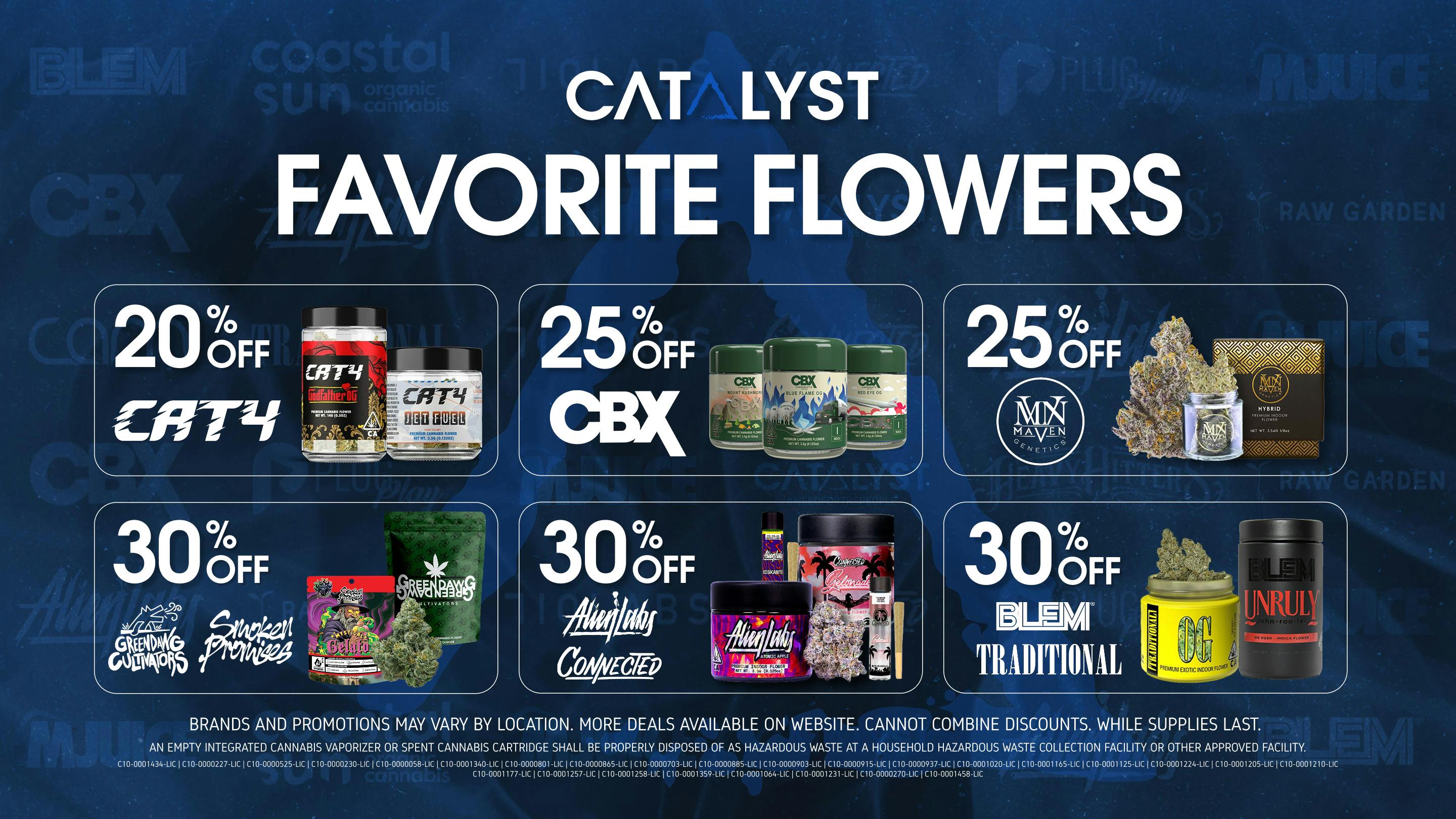 Favorite Flowers at Catalyst Cannabis Dispensary Watsonville