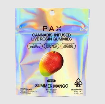 Summer Mango Live Rosin Gummy 10 Pack 100MG