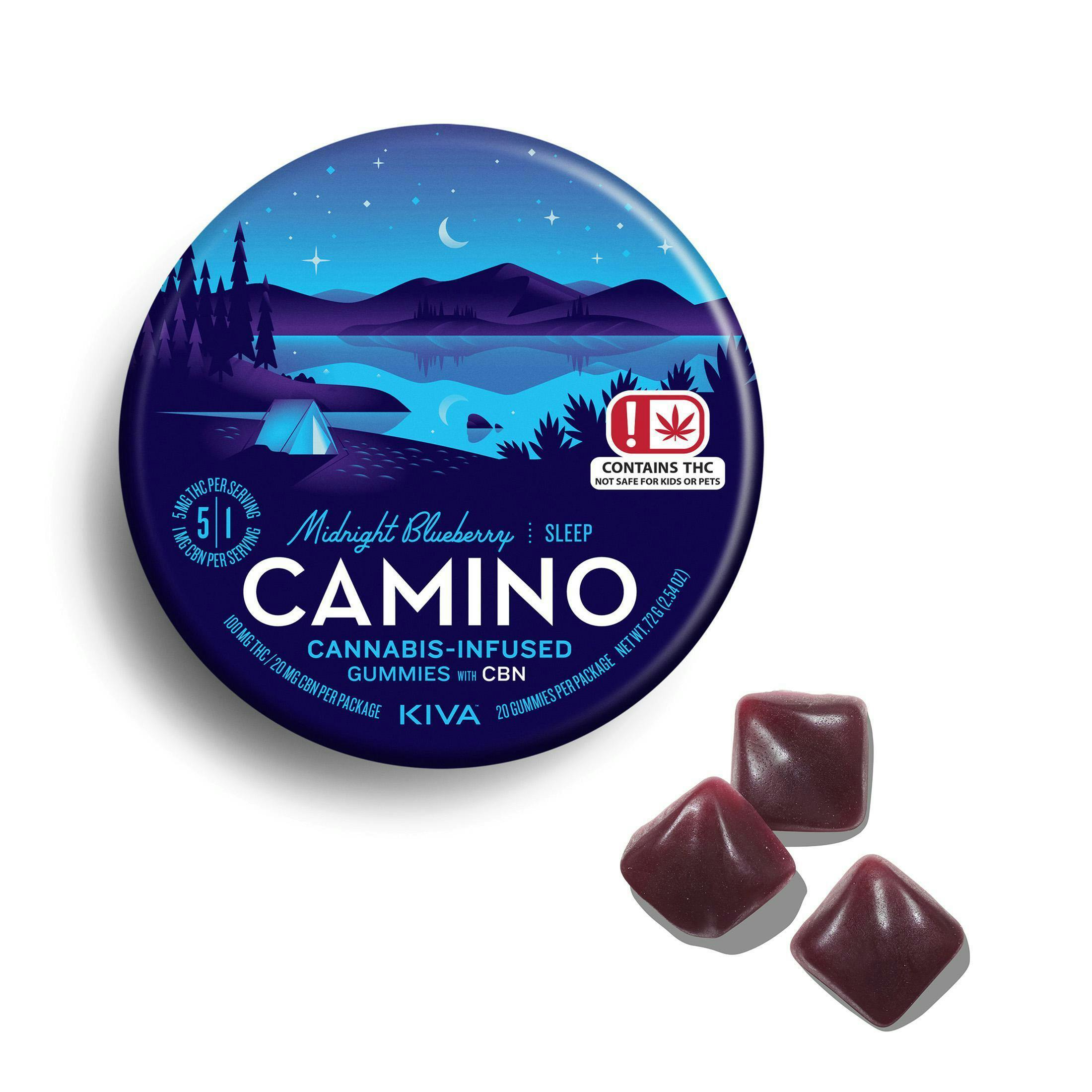 100mg MIdnight Blueberry CBN Gummies | Camino