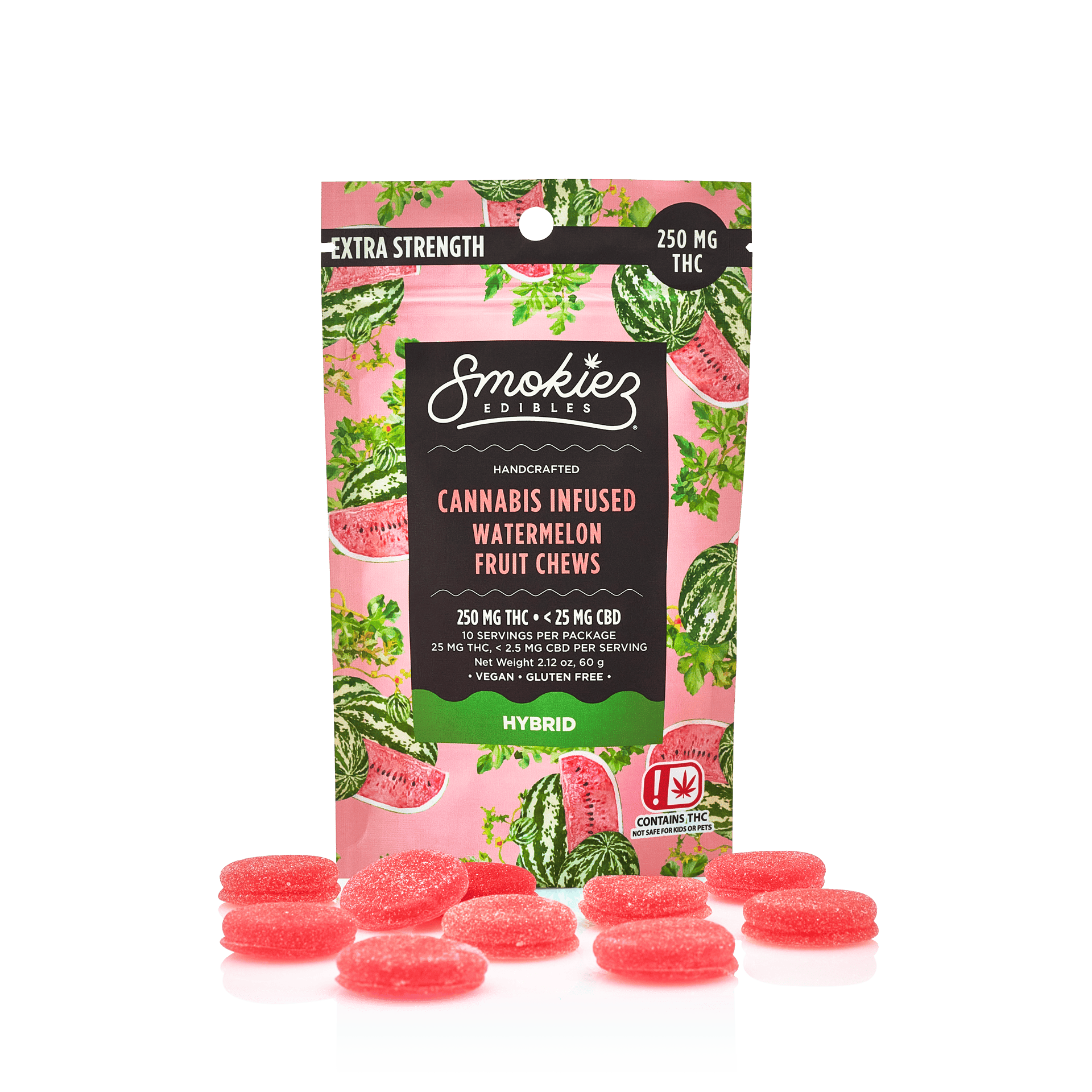 Watermelon Fruit Chews | 250mg | 10ct | 25mg/ea