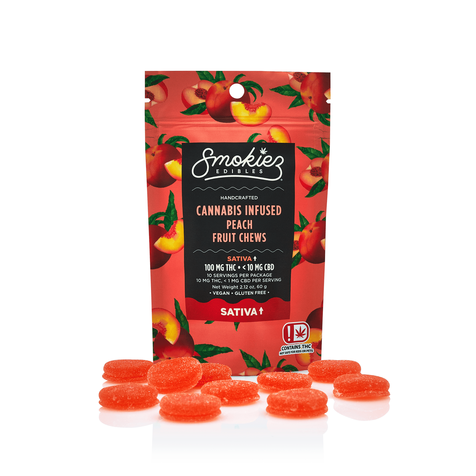 100mg Sweet Peach Fruit Chews - Smokiez Edibles