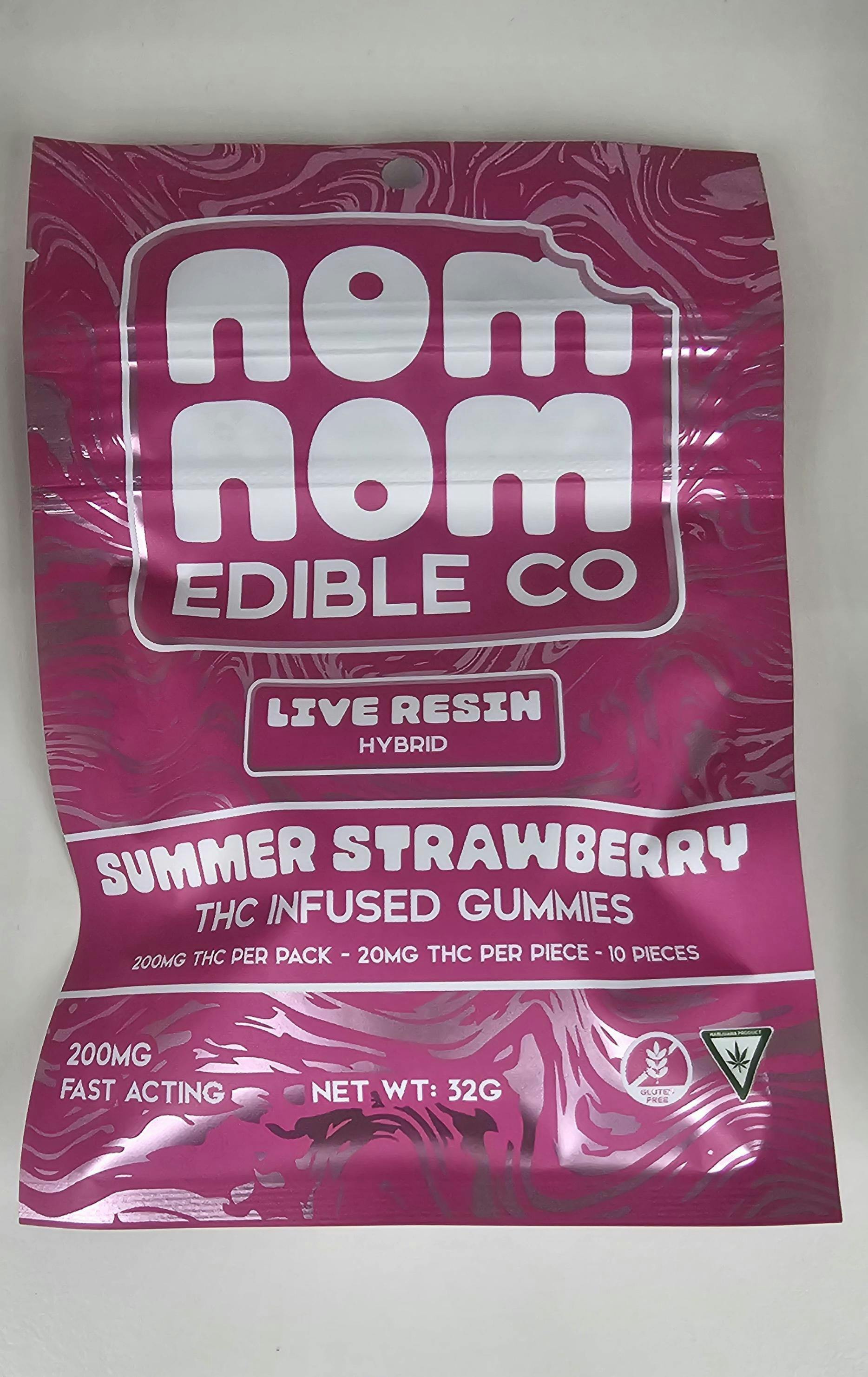 Nom Nom LR Gummies | Summer Strawberry | 200mg by Nom Nom Edible Co