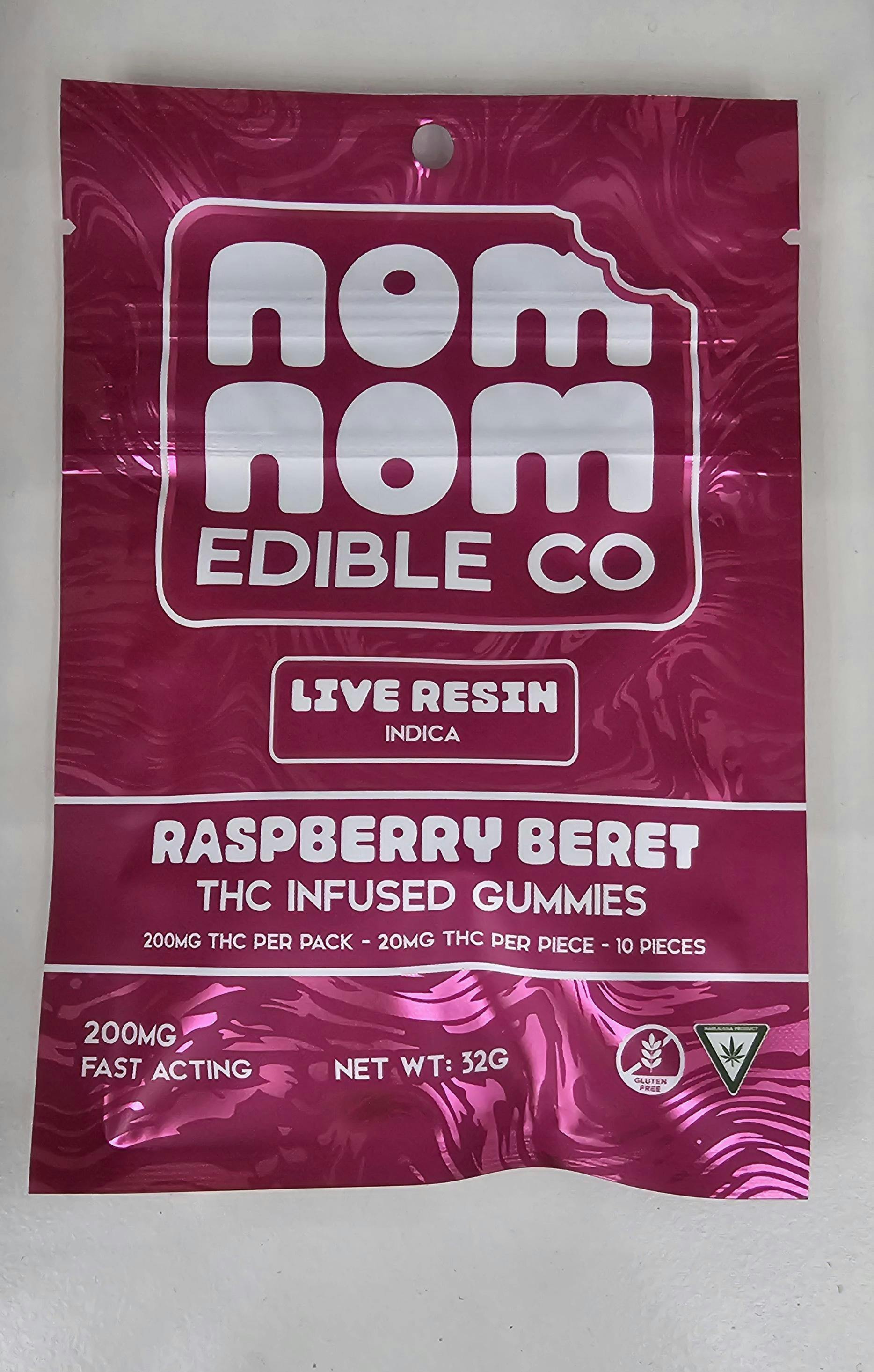 Nom Nom LR Gummies | Raspberry Beret | 200mg by Nom Nom Edible Co