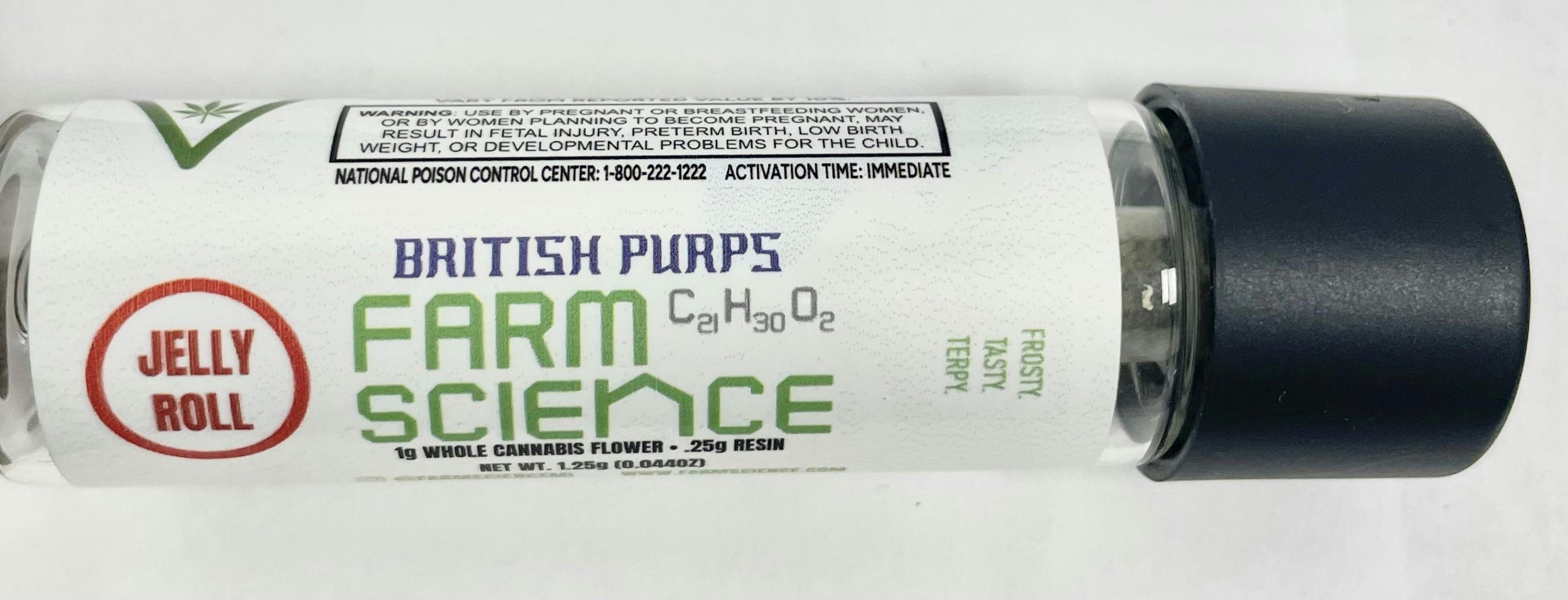 Farm Science | British Purps | Jelly Roll Infused Pre-Roll 1.25G