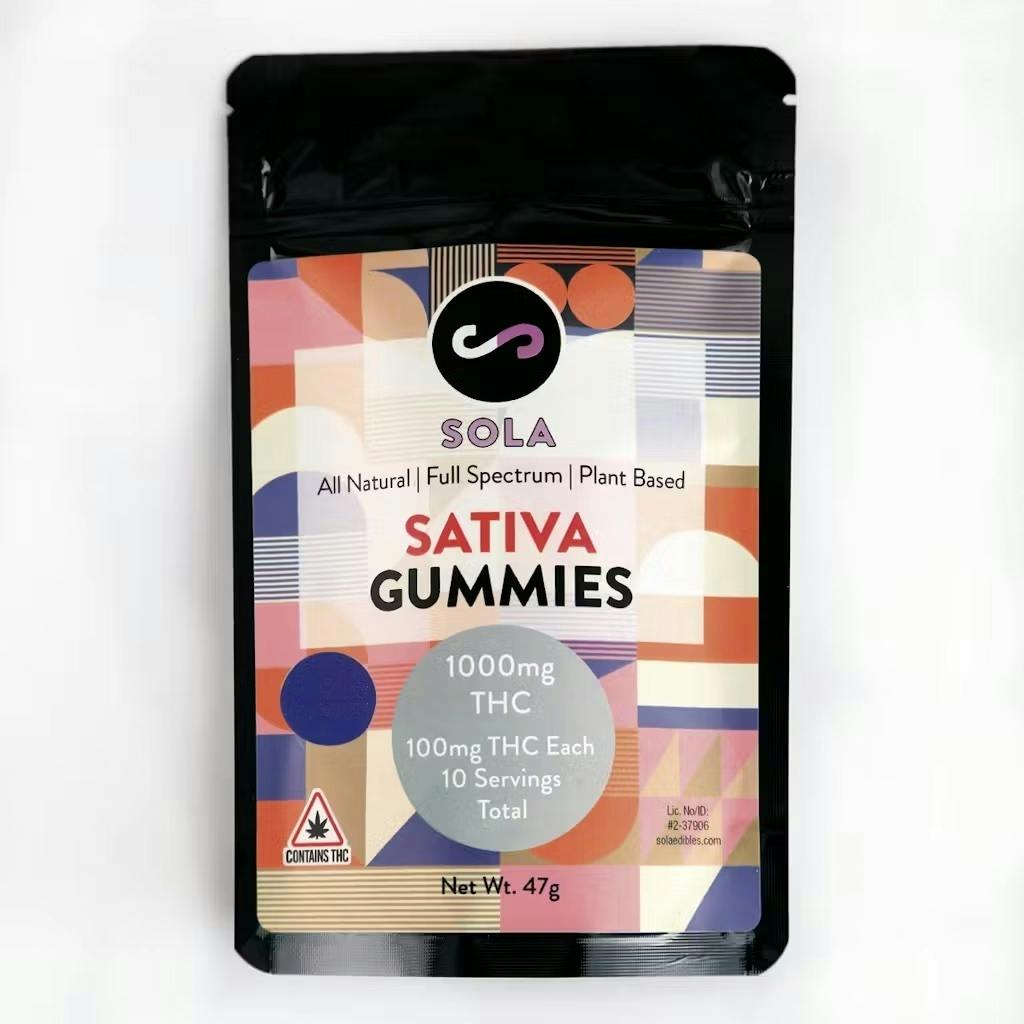 Sola: Sativa Hash Rosin Gummies - Blue Razz 1,000mg