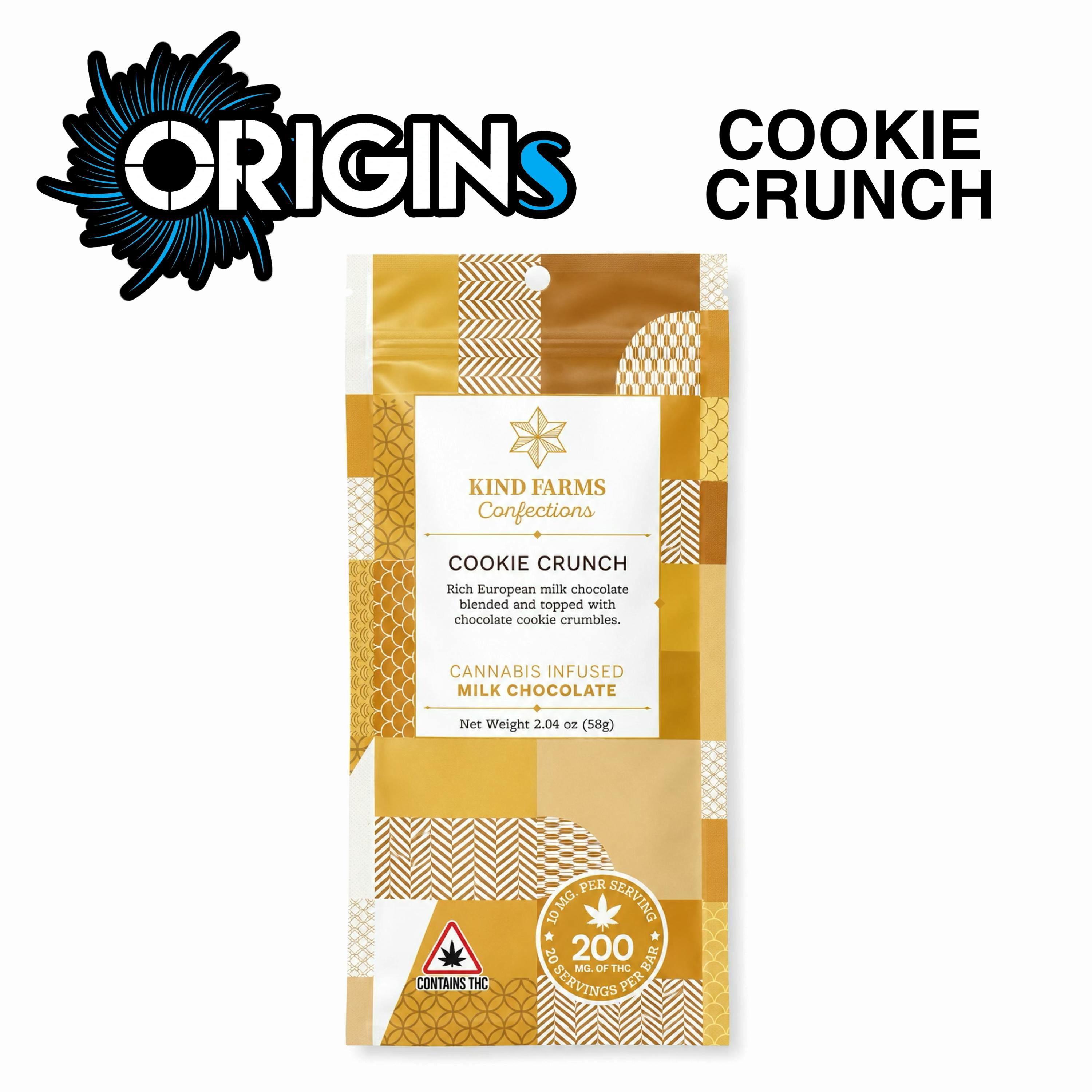 Cookie Crunch Chocolate Bar 200MG- Kind Farms Confections