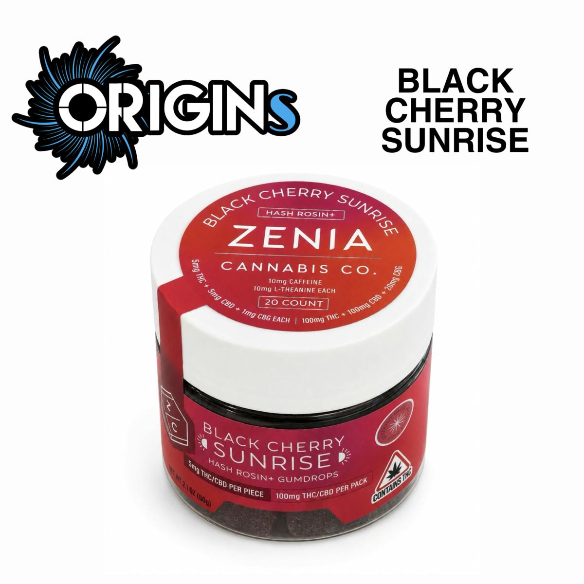 Black Cherry Sunrise Hash Rosin Gumdrops 100MG - Zenia (Sativa)