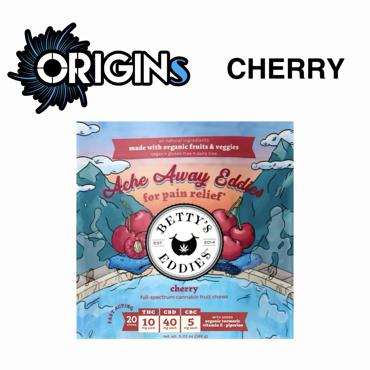 Betty's Eddies Ache Away Fruit Chews 200MG (Indica)