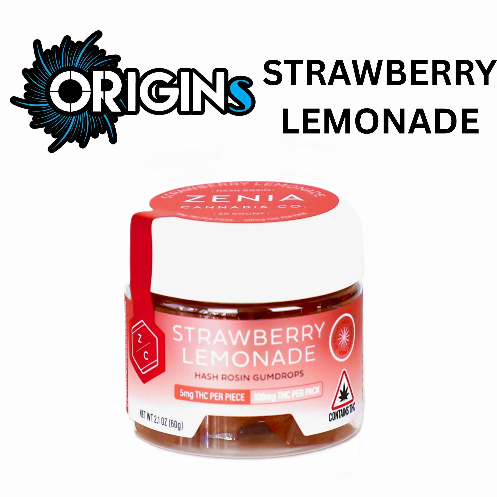 Strawberry Lemonade Hash Rosin Gumdrops 200MG - Zenia (Sativa)