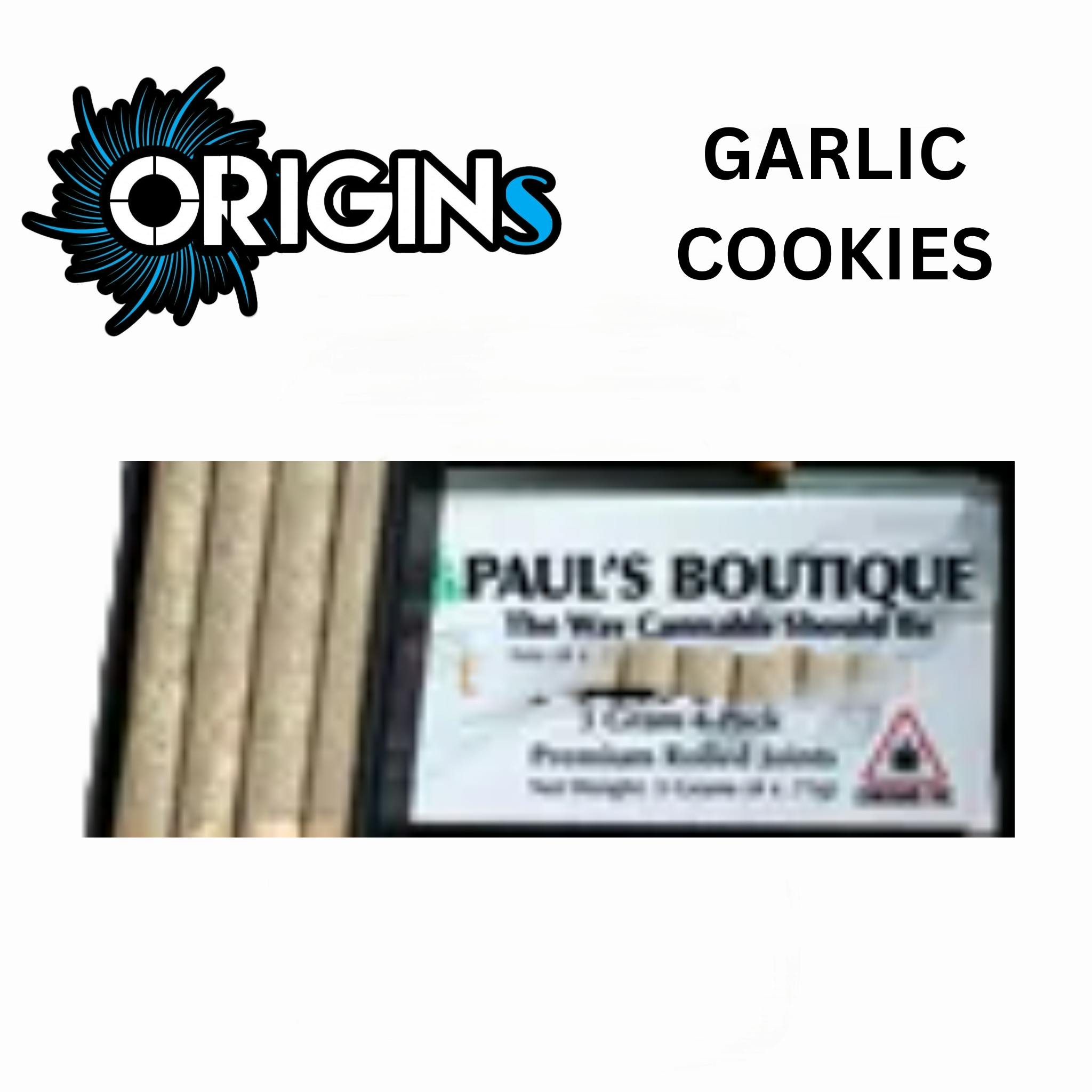 Garlic Cookies 4pack .75G Prerolls - Paul's Boutique (Indica)
