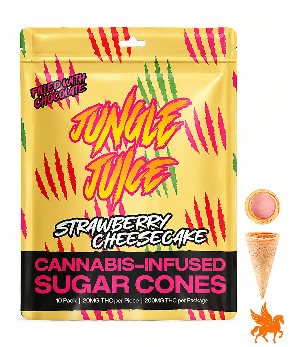 JUNGLE JUICE | 200MG | STRAWBERRY CHEESECAKE CONES