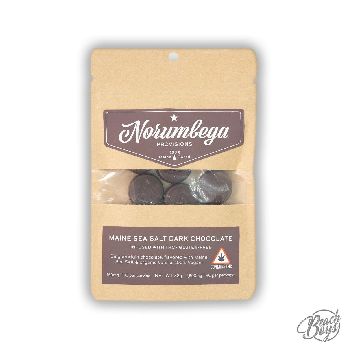 Dark Chocolate Sea Salt Medallions 1500mg (10pk) - Norumbega Provisions