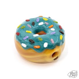 Large Blue Sprinkle Donut Pipe - KGB Glass