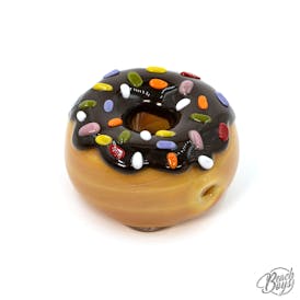 Large Chocolate Sprinkle Donut Pipe - KGB Glass