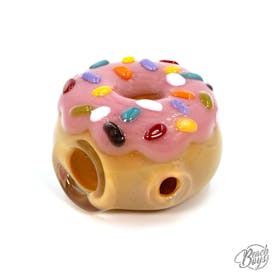 Small Pink Sprinkle Donut Pipe - KGB Glass