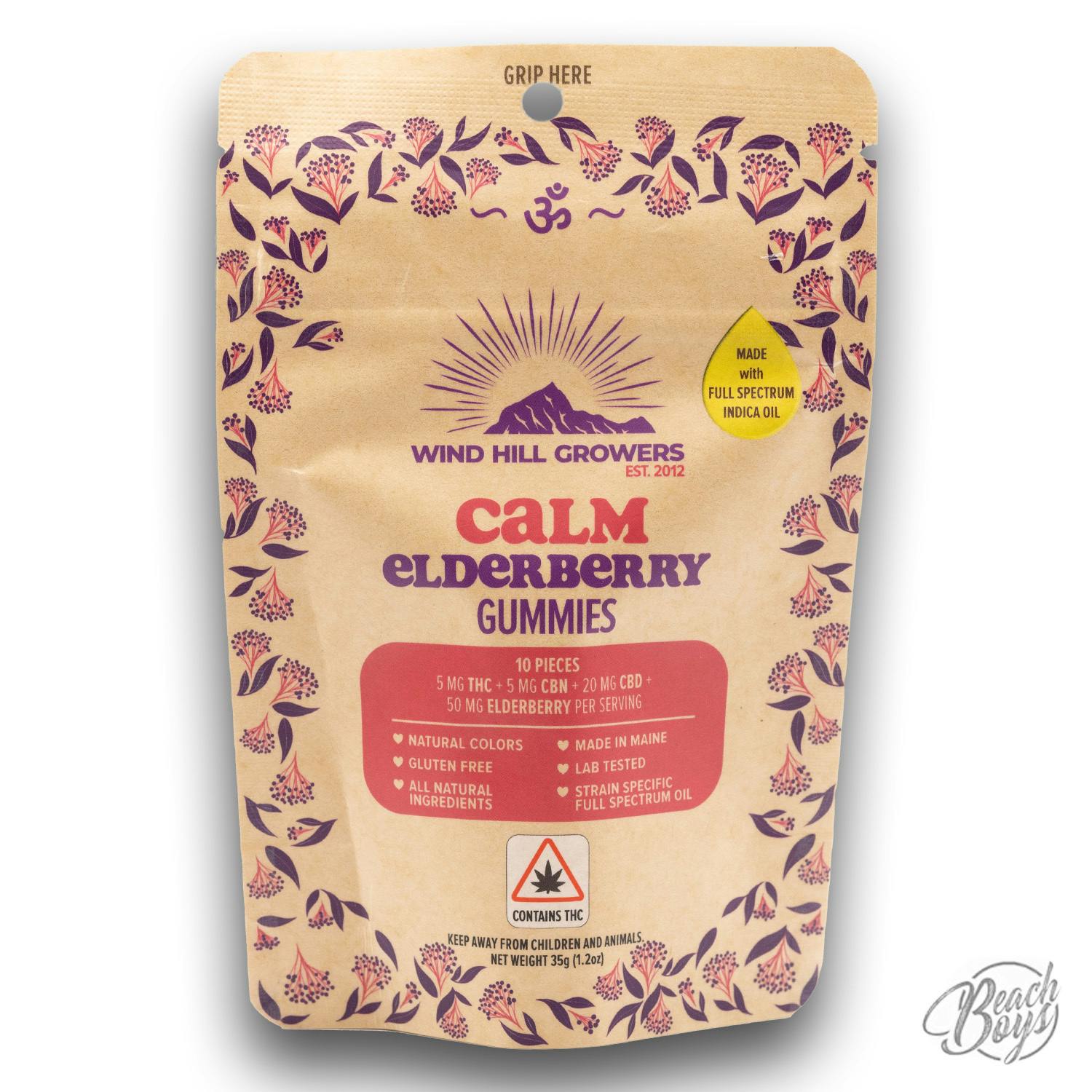 5mg THC / 5mg CBN / 20mg CBD / 50mg Elderberry Gummies (10-pack) - Wind Hill Growers