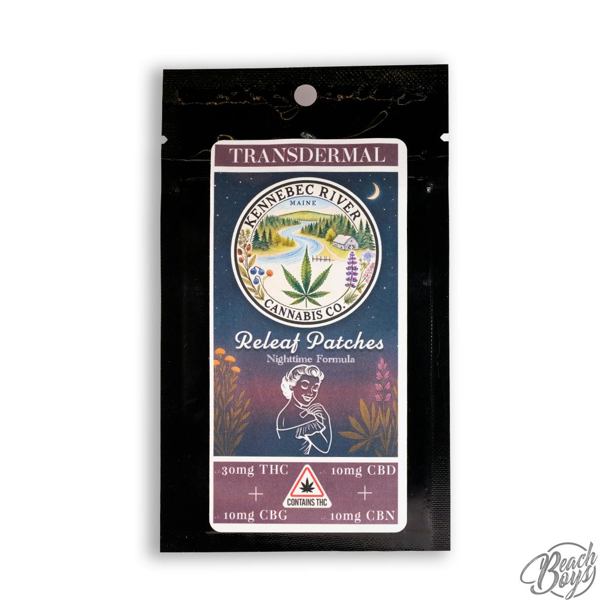 Night time Relief 30mgTHC & Cannabanoid mix Transdermal Patch - Kennebec River Cannabis Co. at Beach Boys Cannabis Company - South Portland/ Scarborough (Maine Medical/Weed Dispensary)
