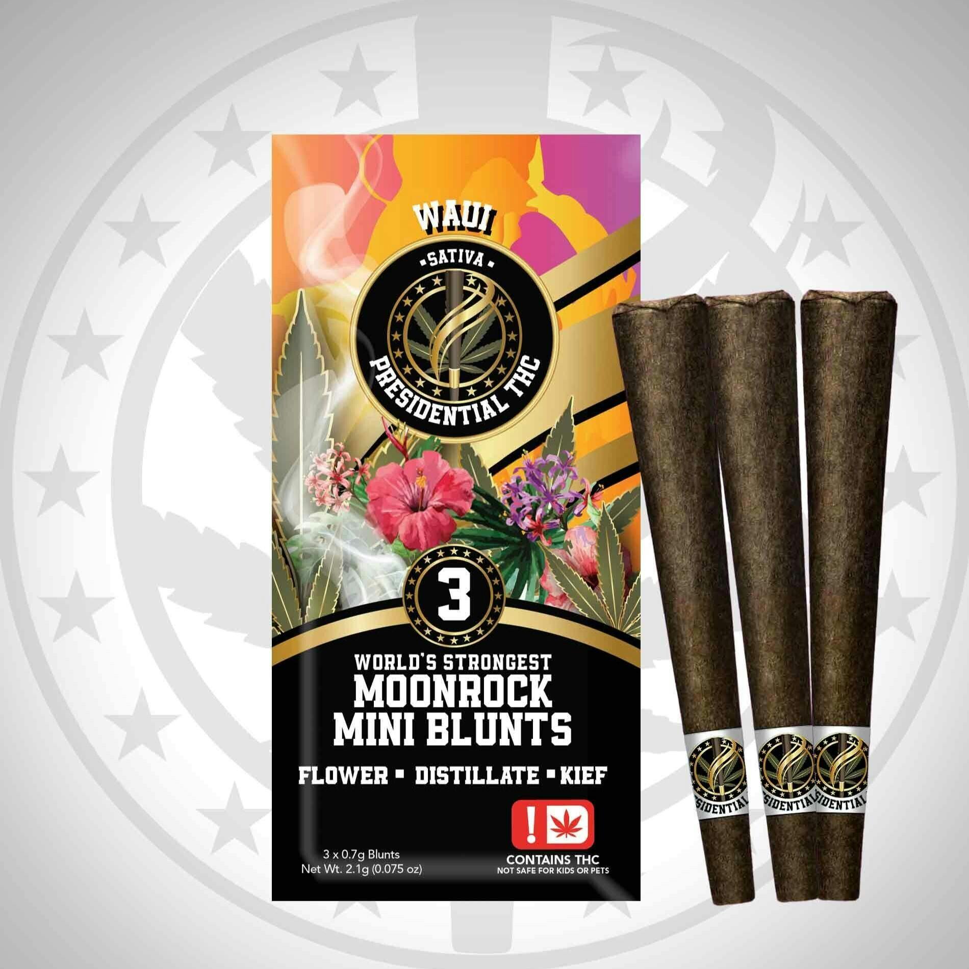 Presidential Mini Blunts - Waui (S) - 2.1g Moon Rock Infused Blunts (3ct)