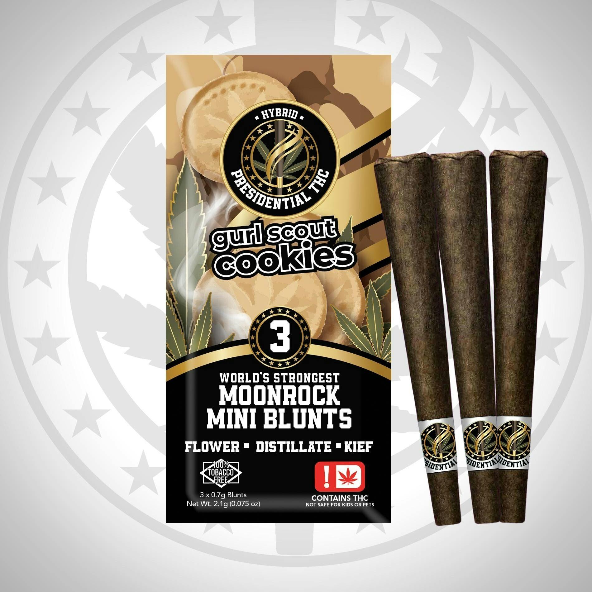 Presidential Mini Blunts - Gurl Scout Cookies (H) - 2.1g Moon Rock Infused Blunts (3ct)