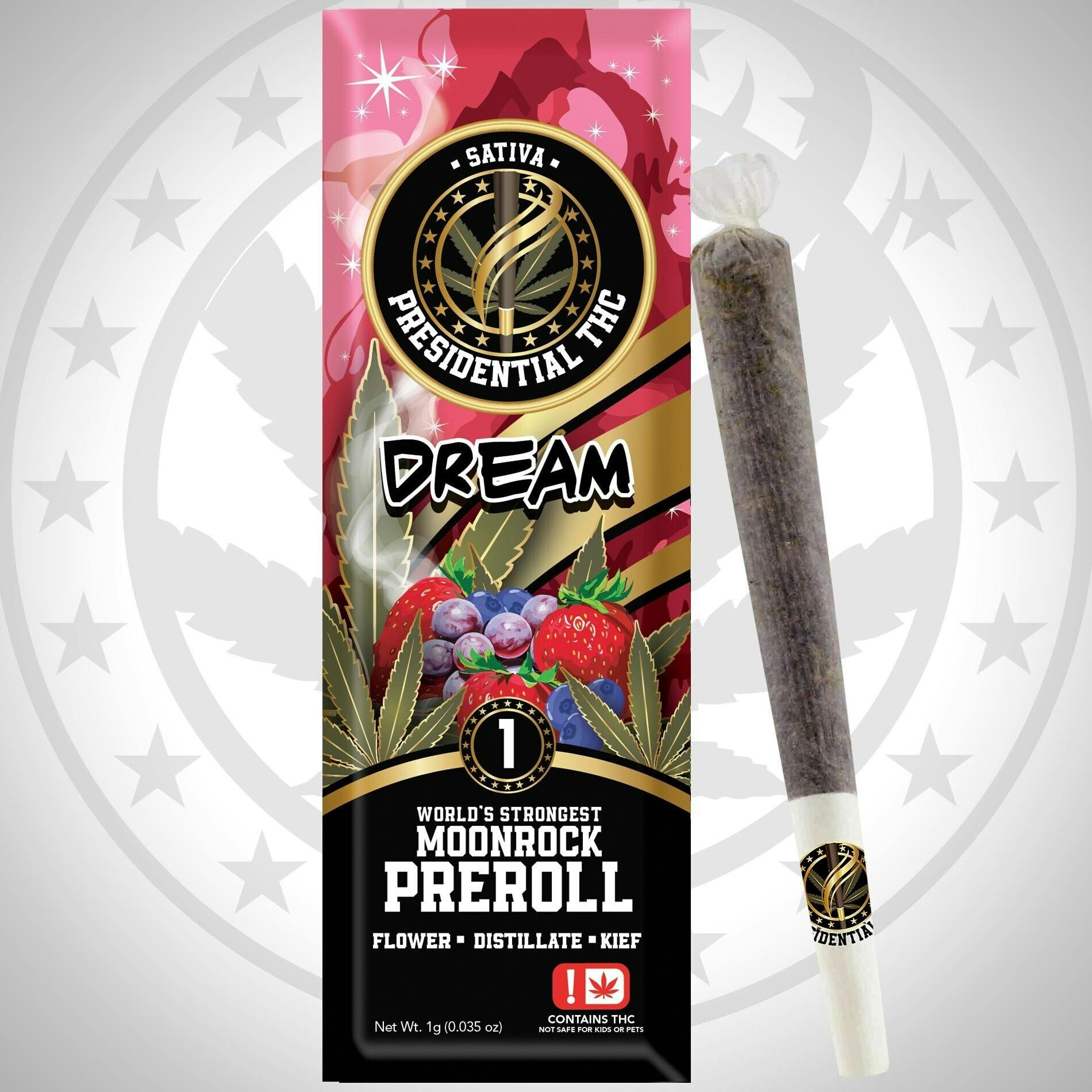Presidential Pre Rolls - Dream (S) - 1g Moon Rock Infused Pre Roll