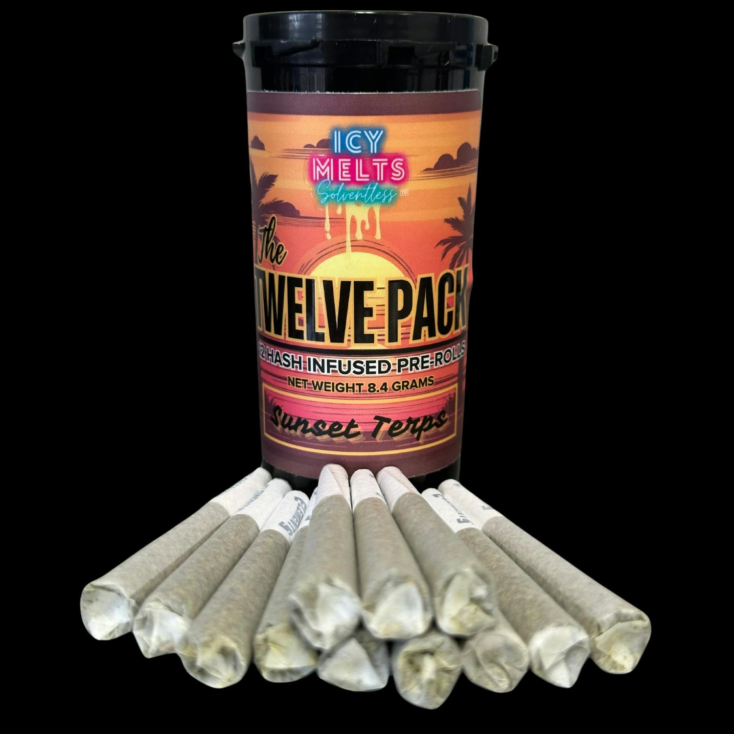 Icy Melts | The 12 Pack - Canyon Terps (I) - 12pk Bubble Hash Infused Pre Rolls (.7g)