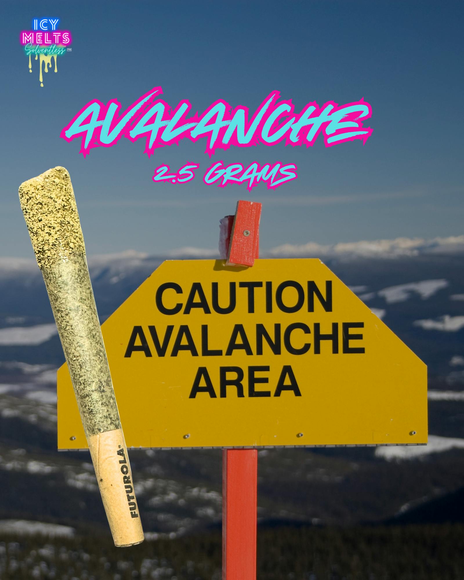 Icy Melts | Avalanche - Andes (S) - Bubble Hash & Rosin Infused Pre Roll (2.5g)