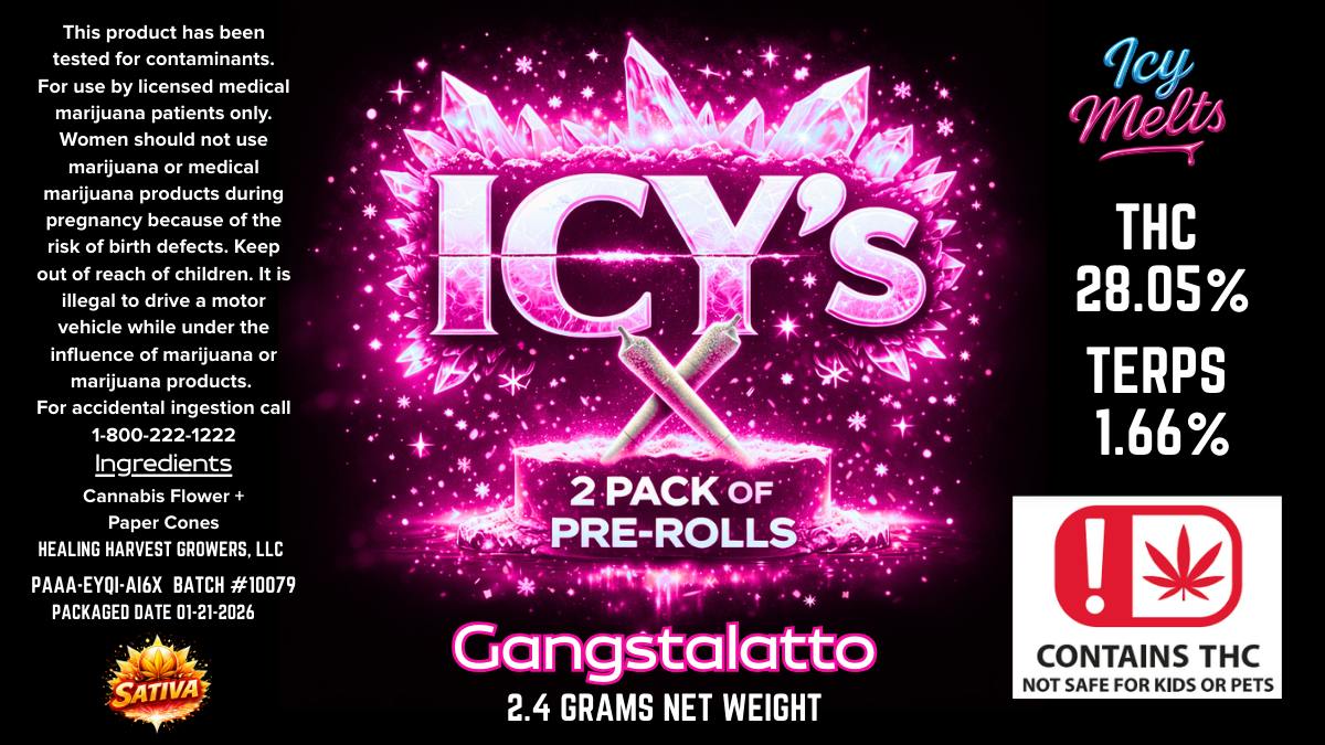 Icy Melts | Icy's - Gary's Madness (H) - 1.2g Flower Pre Rolls 2pk