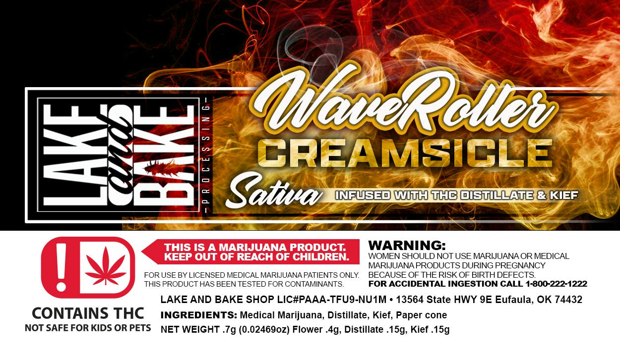Lake & Bake | Wave Roller - Creamsicle (S) - Infused Pre Roll (.7g)