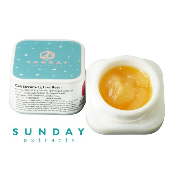 Sunday Extracts Baller - Cali Dream (S) - Live Resin Concentrate Baller (3g)