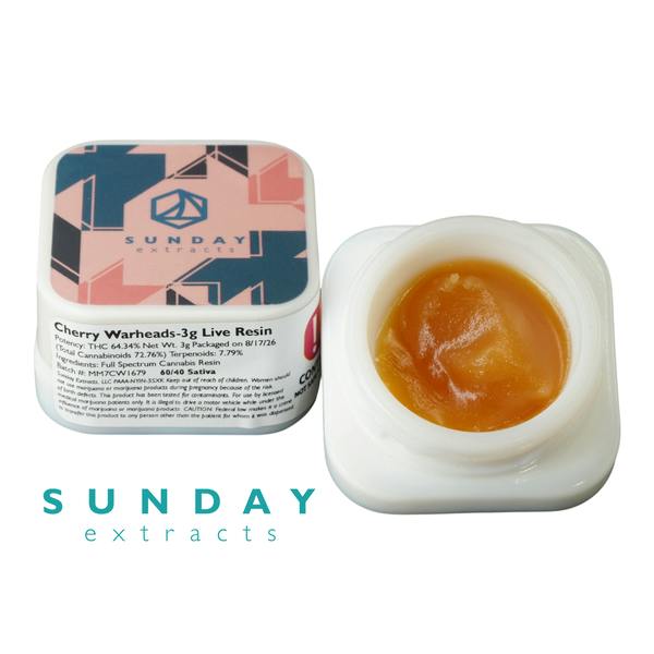 Sunday Extracts Baller - Cherry Warheads (S) - Live Resin Concentrate Baller (3g)