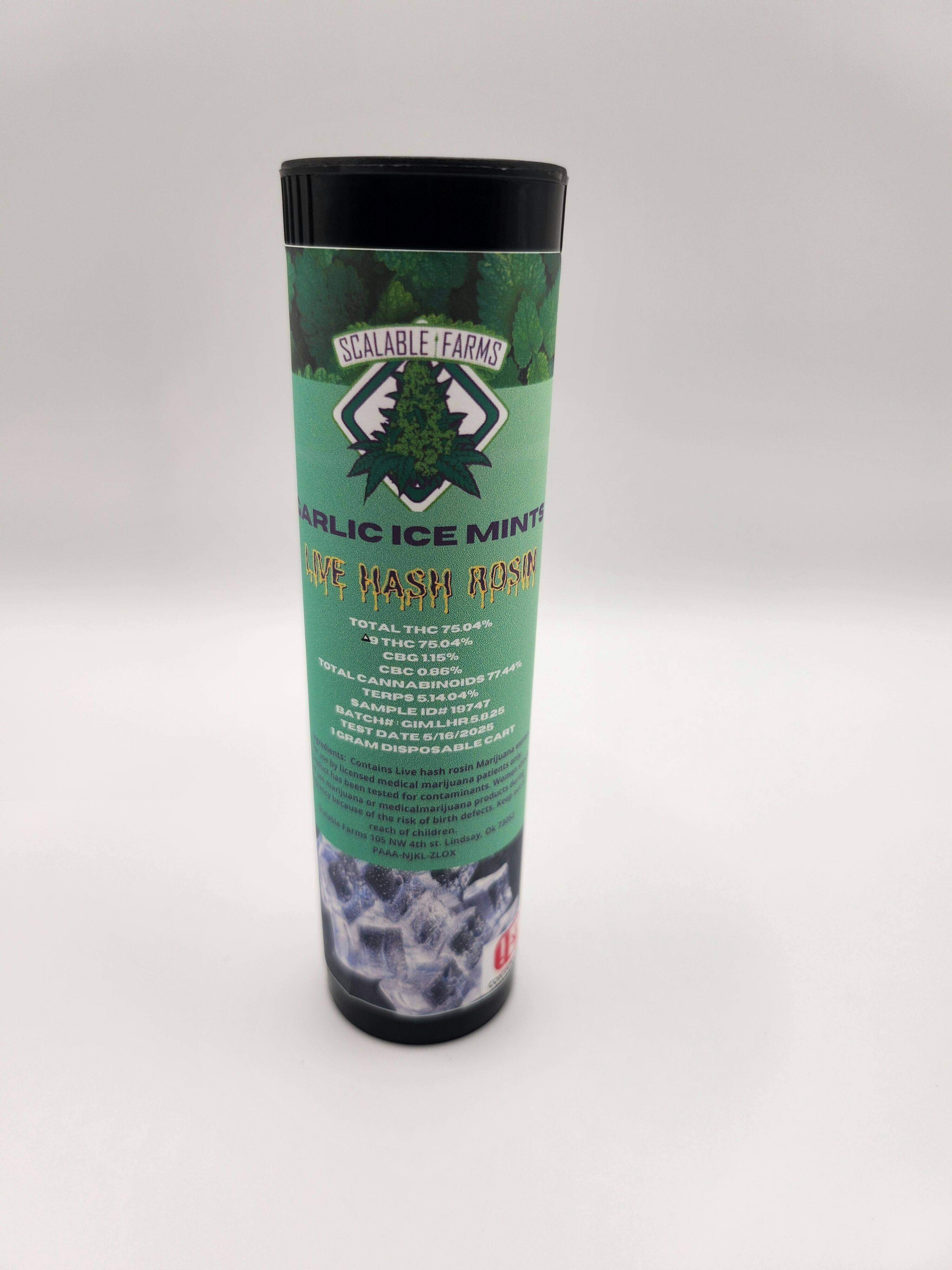 Atmosphere Cannabis Live Hash Rosin Vape Cart - Garlic Ice Mints