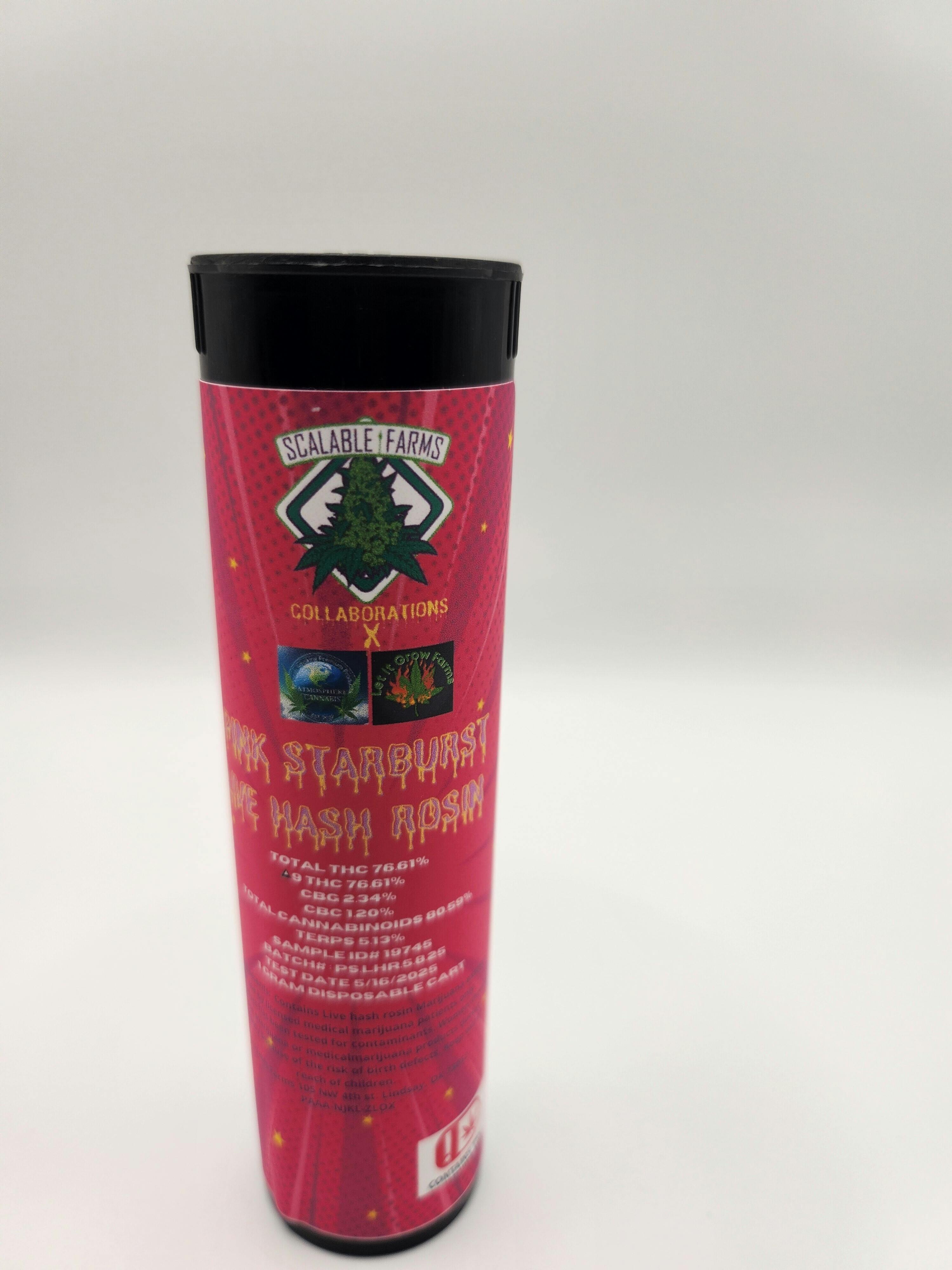 Atmosphere Cannabis Live Hash Rosin Vape Cart - Pink Starburst